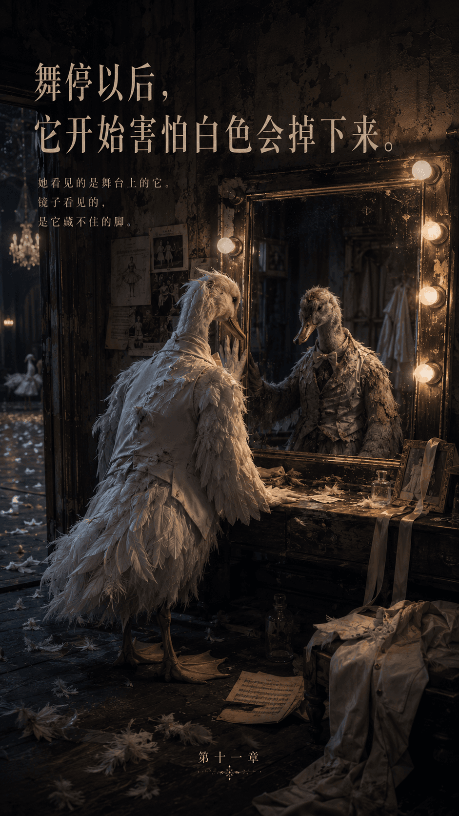 11. 舞停以后，它开始害怕白色会掉下来。